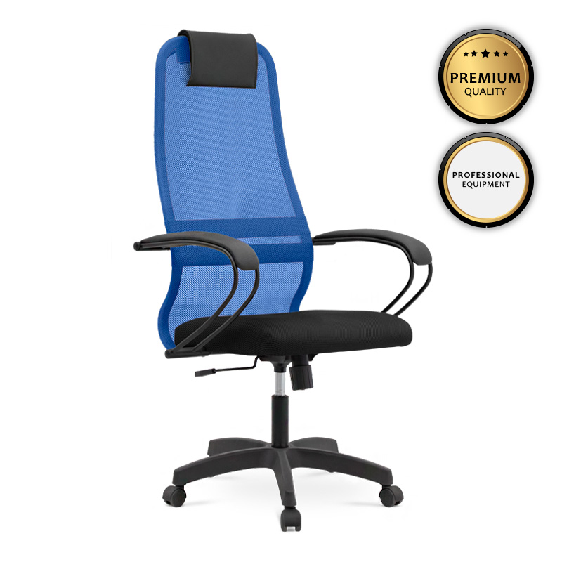 Καρέκλα γραφείου Prince Megapap με ύφασμα Mesh χρώμα μπλε – μαύρο 66,5x70x123/133εκ. – MegaPap – 0077695