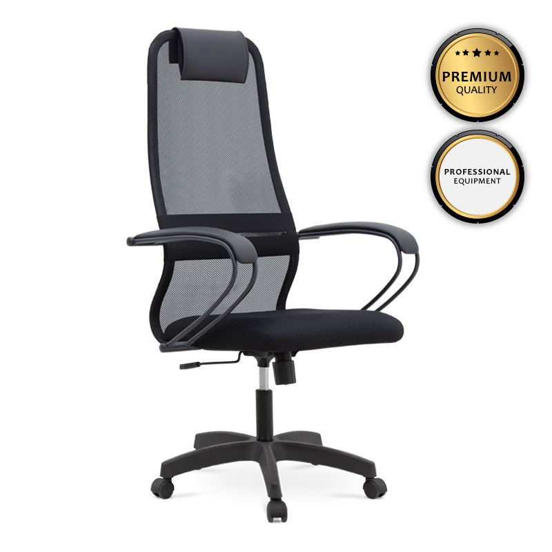 Καρέκλα γραφείου Prince Megapap με ύφασμα Mesh χρώμα μαύρο 66,5x70x123/133εκ. – MegaPap – 0077691