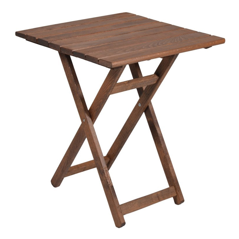 Τραπέζι πτυσσόμενο Klara Megapap από ξύλο οξιάς σε χρώμα καρυδί εμποτισμού 70x70x71εκ. – MegaPap – 0033905