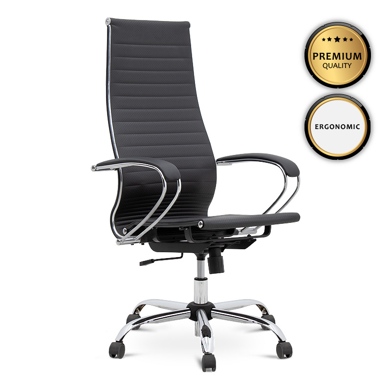 Καρέκλα γραφείου εργονομική Francy Megapap από τεχνόδερμα χρώμα μαύρο 66,5x70x118/130εκ. – MegaPap – 0077712