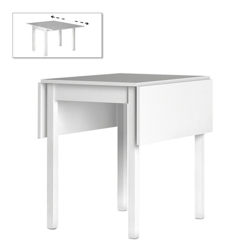 Τραπέζι Katlanir Megapap επεκτεινόμενο μεταλλικό – μελαμίνης χρώμα λευκό 59x78x75 – 117x78x75εκ. – MegaPap – 0117672