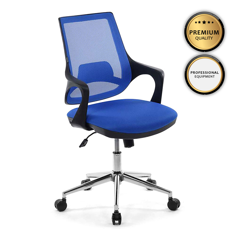 Καρέκλα εργασίας Skagen Metal Megapap υφασμάτινη χρώμα μπλε 58x59x97εκ. – MegaPap – 0125112