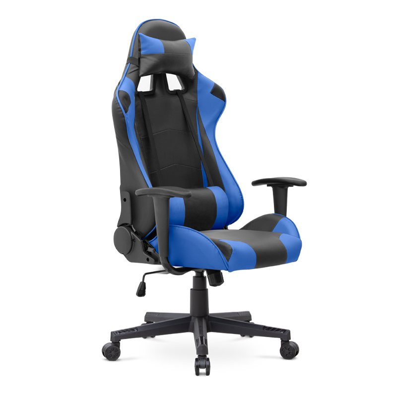 Καρέκλα γραφείου Gaming Alonso Megapap από τεχνόδερμα χρώμα μπλε – μαύρο 67x70x125/135 εκ. – MegaPap – 0223122