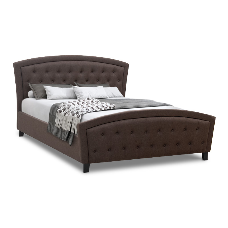Κρεβάτι Alexia Megapap υφασμάτινο χρώμα σκούρο καφέ 160x200εκ. - MegaPap - 0224250
