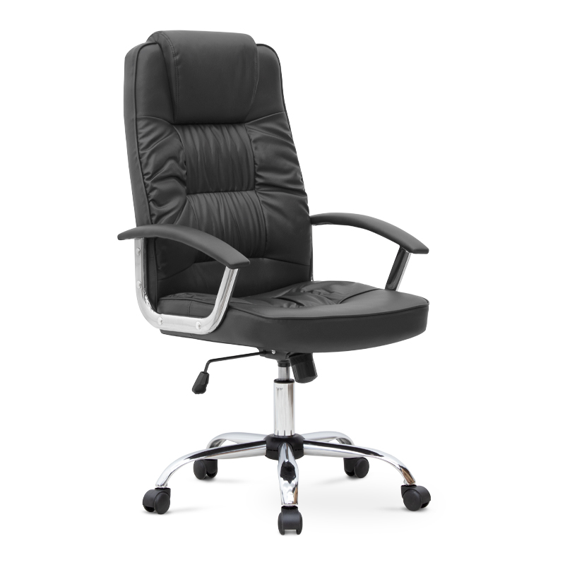 Καρέκλα γραφείου διευθυντική Arial Megapap από τεχνόδερμα χρώμα μαύρο 62x63x112/122εκ. – MegaPap – 0227589