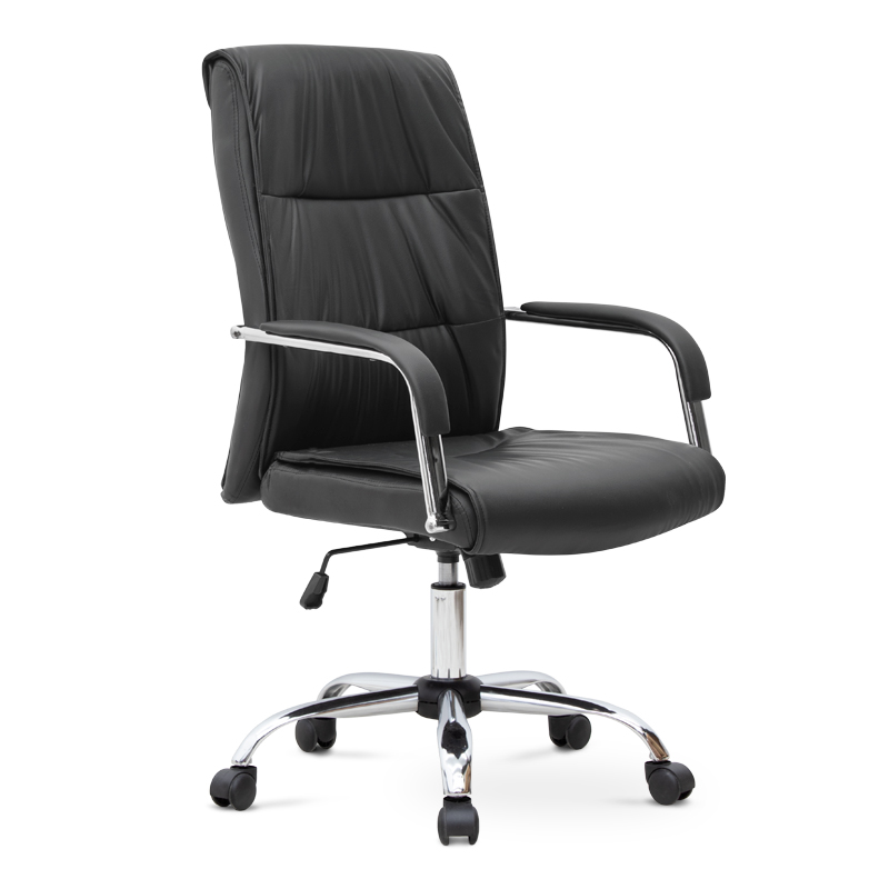 Καρέκλα γραφείου διευθυντική Matteo Megapap από τεχνόδερμα χρώμα μαύρο 60x66x105/115εκ. – MegaPap – 0223116