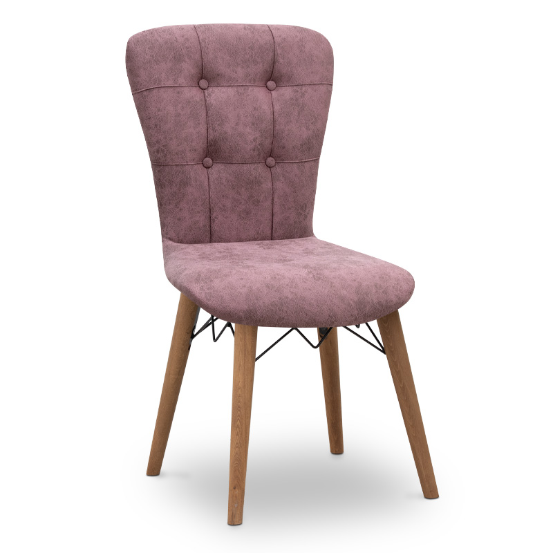 Καρέκλα τραπεζαρίας Palmira Megapap υφασμάτινη χρώμα σάπιο μήλο - καρυδί πόδι 47x44x88εκ. (Σετ 2 Τεμάχια) - MegaPap - 0230215