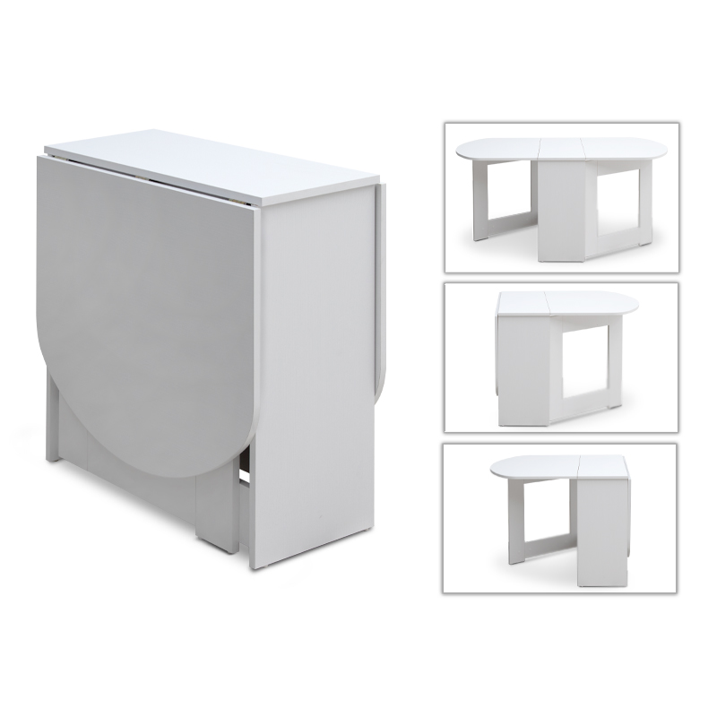 Τραπέζι μελαμίνης Winslet Megapap επεκτεινόμενο χρώμα λευκό 34(63+63)x80x76εκ. – MegaPap – 0207919