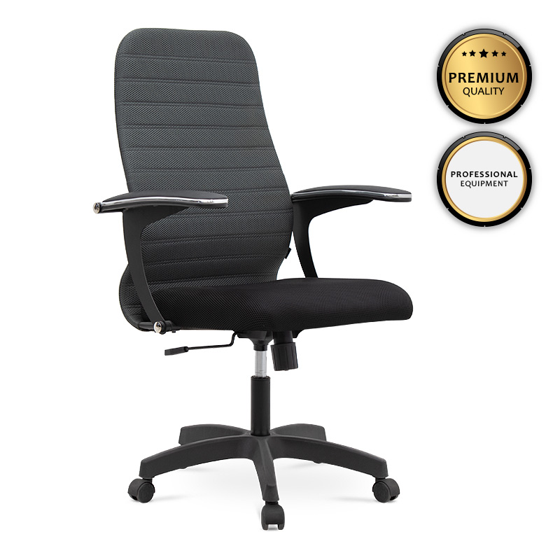 Καρέκλα γραφείου Melani Megapap με διπλό ύφασμα Mesh χρώμα γκρι – μαύρο 66,5x70x102/112εκ. – MegaPap – 0077705