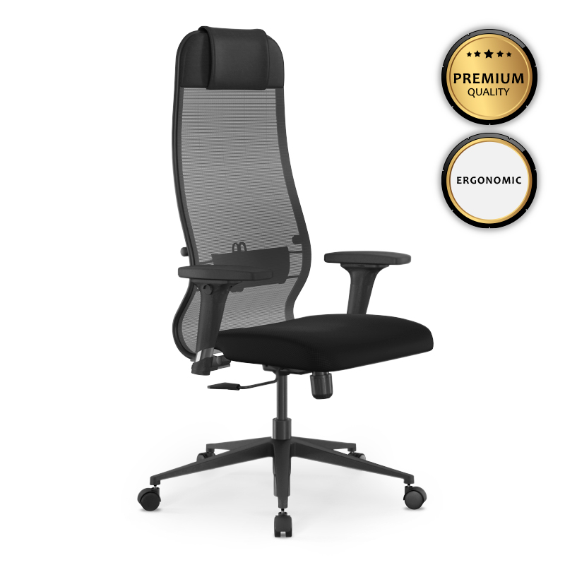 Καρέκλα γραφείου B1-111D Megapap εργονομική με διπλό ύφασμα Mesh χρώμα μαύρο 65x70x118/132εκ. – MegaPap – 0234140