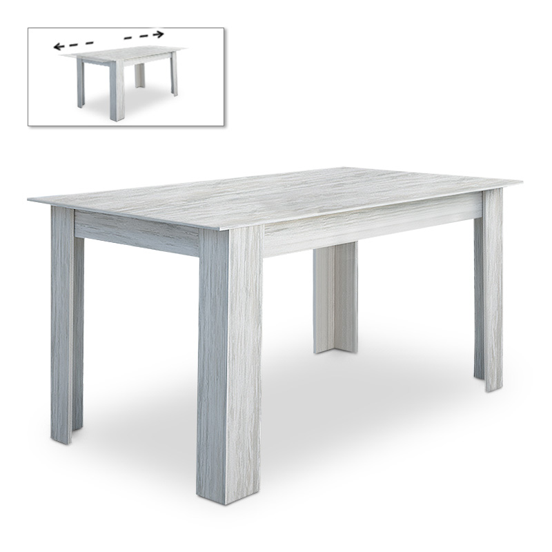 Τραπέζι Arturo Megapap μελαμίνης επεκτεινόμενο χρώμα λευκό γκρι 138/178x80x74εκ. – MegaPap – 0204639