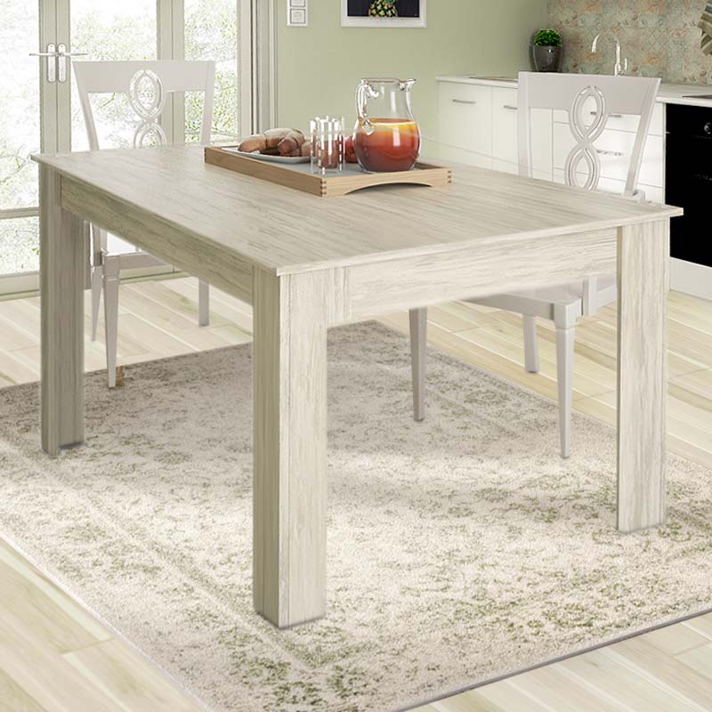 Τραπέζι Tito Megapap μελαμίνης χρώμα λευκό γκρι 138x80x74εκ. – MegaPap – 0204643