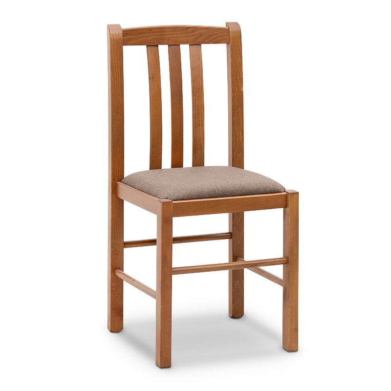 Καρέκλα τραπεζαρίας Derry Megapap από μασίφ ξύλο οξιάς χρώμα καρυδί 42x42x90εκ. (Σετ 2 Τεμάχια) – MegaPap – 0228344