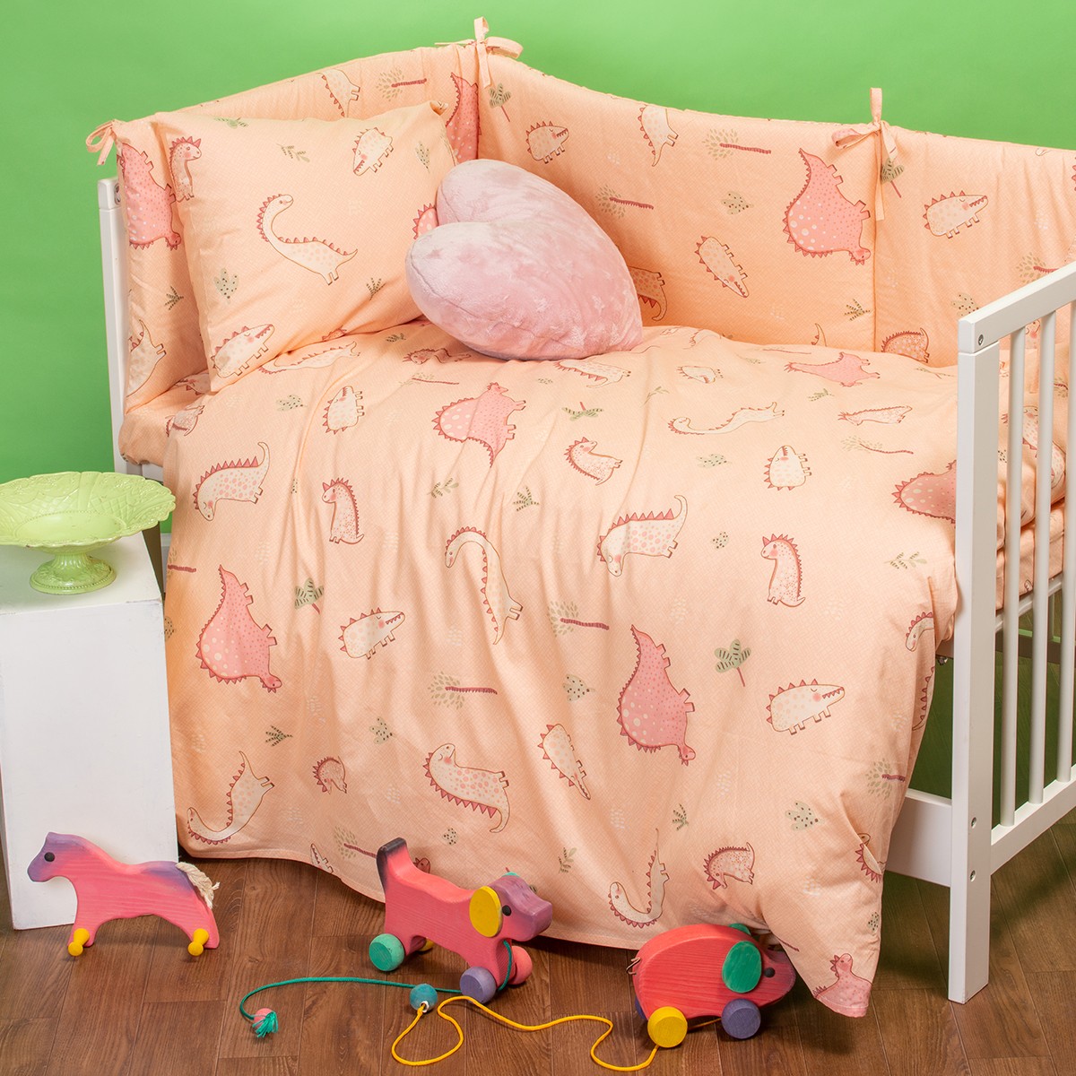 MELINEN Πάνα Χασέ Βαμβακερή 85x85εκ. Zoo Girl Saumon Baby Line Melinen 2000044204 (Ύφασμα: Βαμβάκι 100%, Χρώμα: Σομόν) - MELINEN - 2000044204