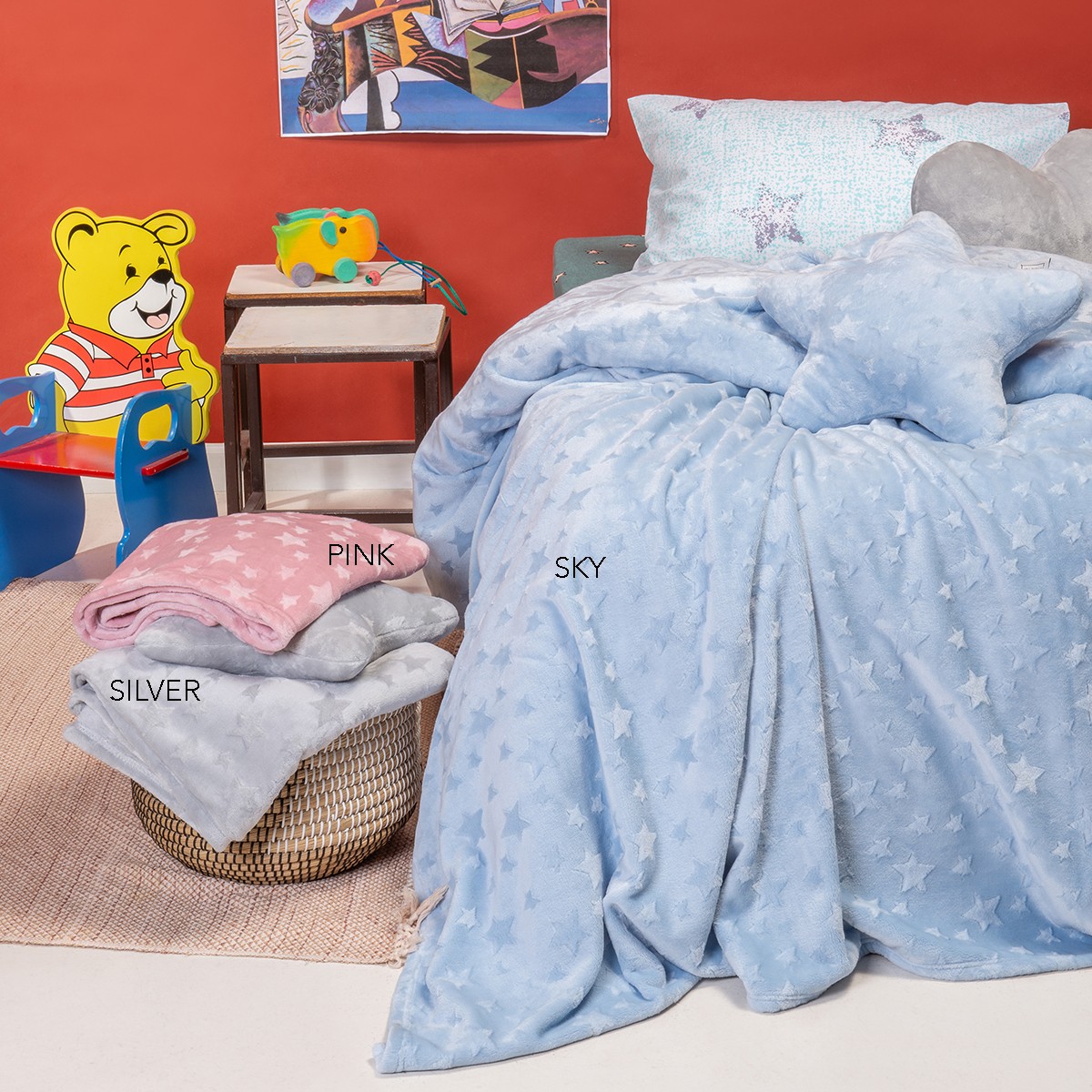 Κουβέρτα Flannel Μονή 160x220εκ. Starito Pink Melinen 2