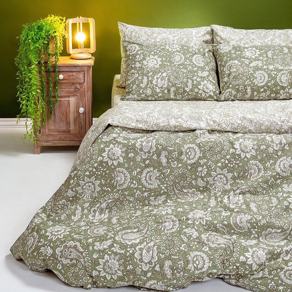 Σετ σεντονια μονα lora olive casual line (170χ270)