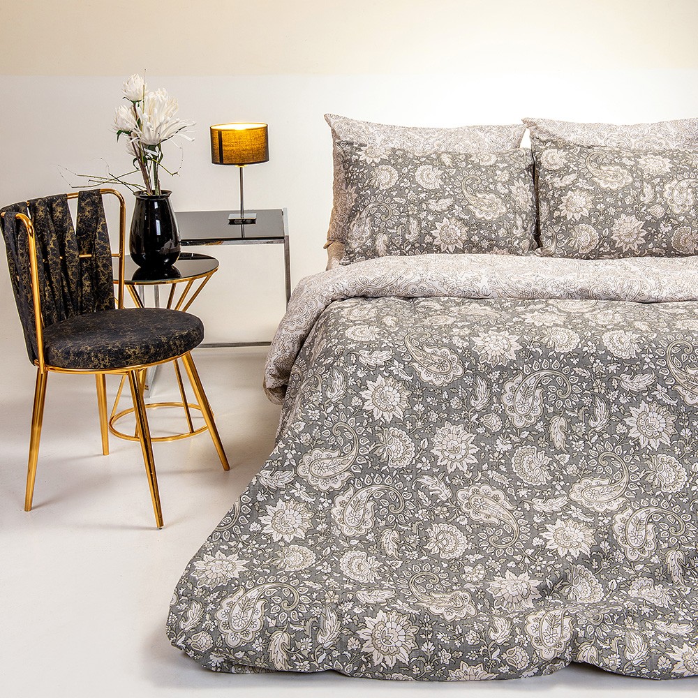 Σετ σεντονια μονα lora grey casual line (170χ270)