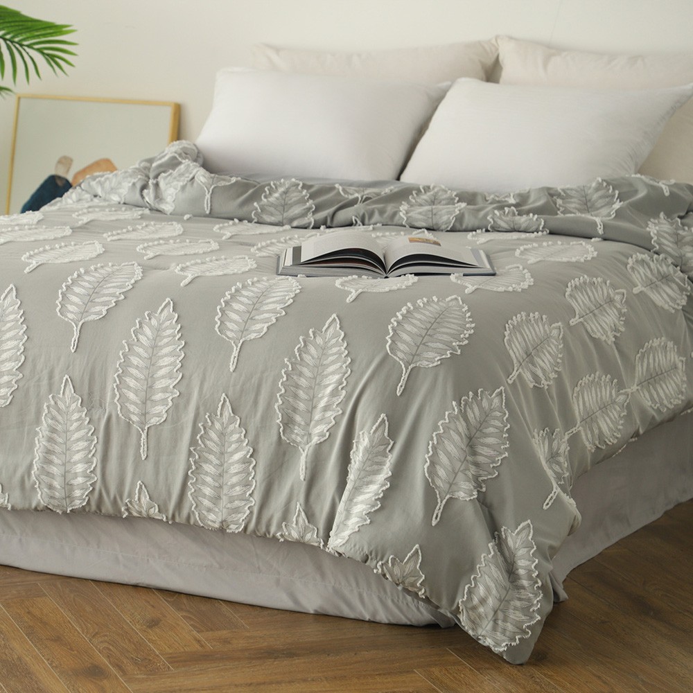 MELINEN Κουβερλί Κεντητό Prewashed Polyester Μονό 160x240εκ. Isla Grey Melinen 20002209 (Χρώμα: Γκρι, Μέγεθος: Μονά, Ύφασμα: Prewashed Polyester) - MELINEN - 20002209