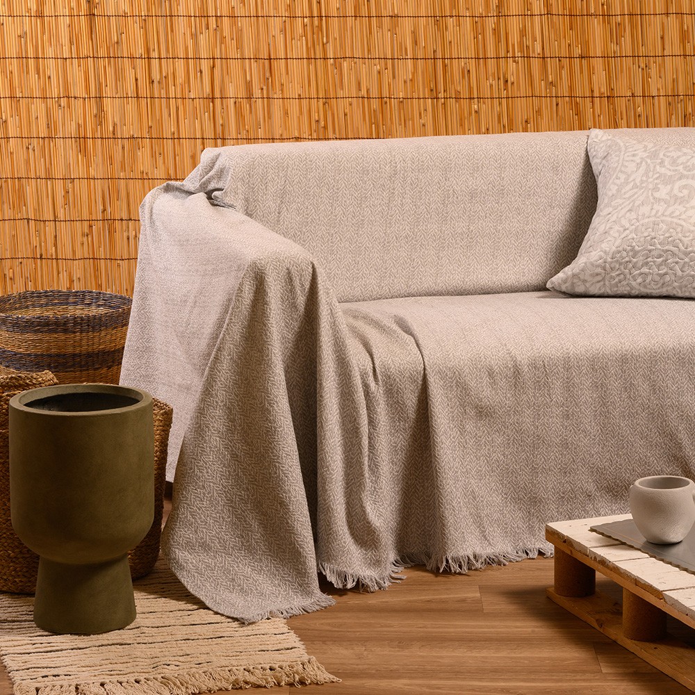 Ριχτάρι Polycotton Πολυθρόνας 180x180εκ. Ophelia Light Grey Melinen 20003527 (Ύφασμα:...