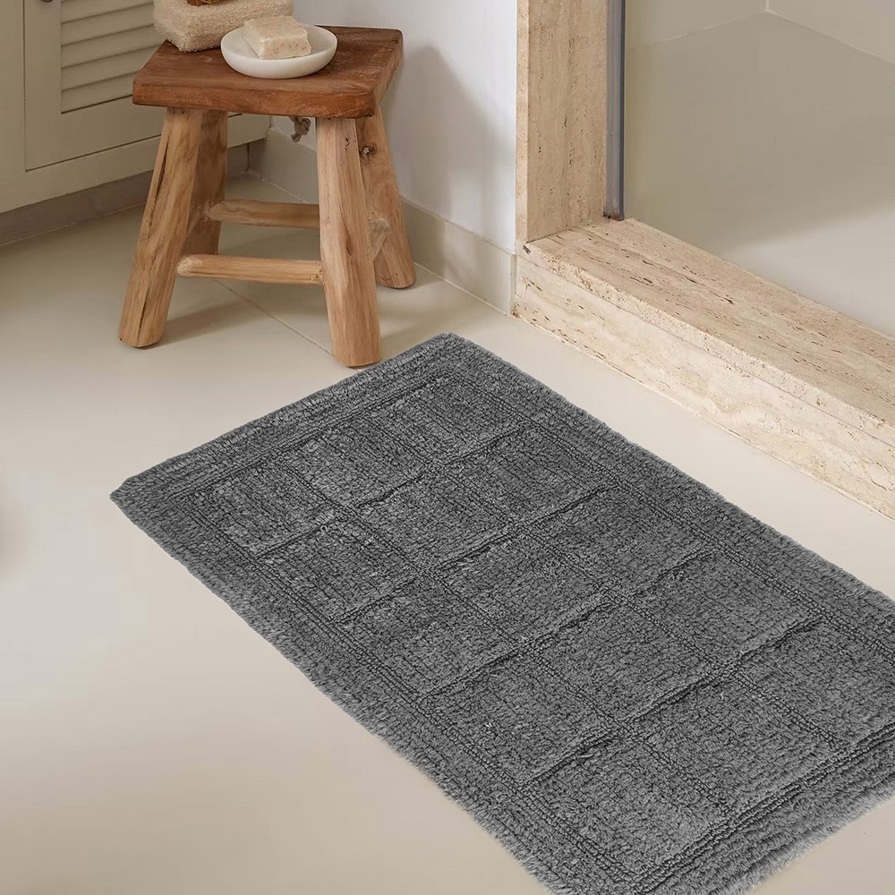 Ταπέτο Μπάνιου Αντιολισθητικό Βαμβακερό 50x80εκ. Dante Dark Grey Melinen 20003537...