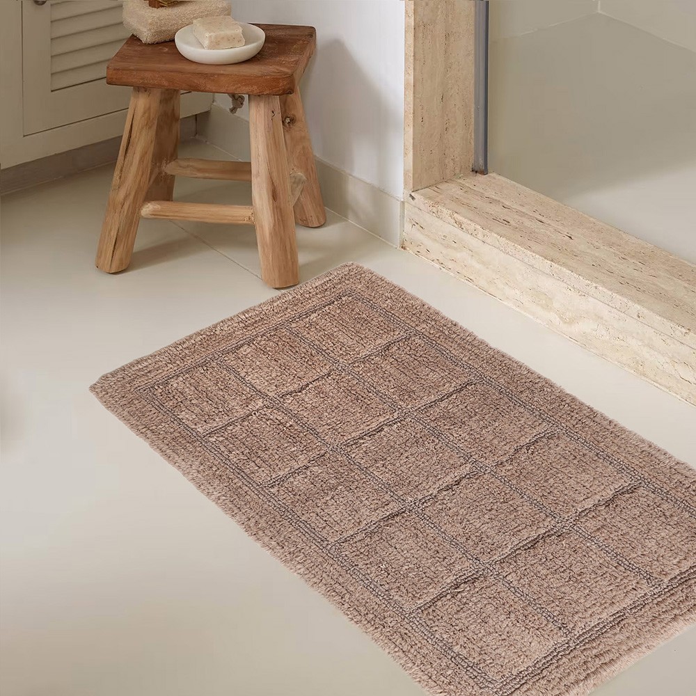 Ταπέτο Μπάνιου Αντιολισθητικό Βαμβακερό 50x80εκ. Dante Beige Melinen 20003538 (Ύφασμα:...