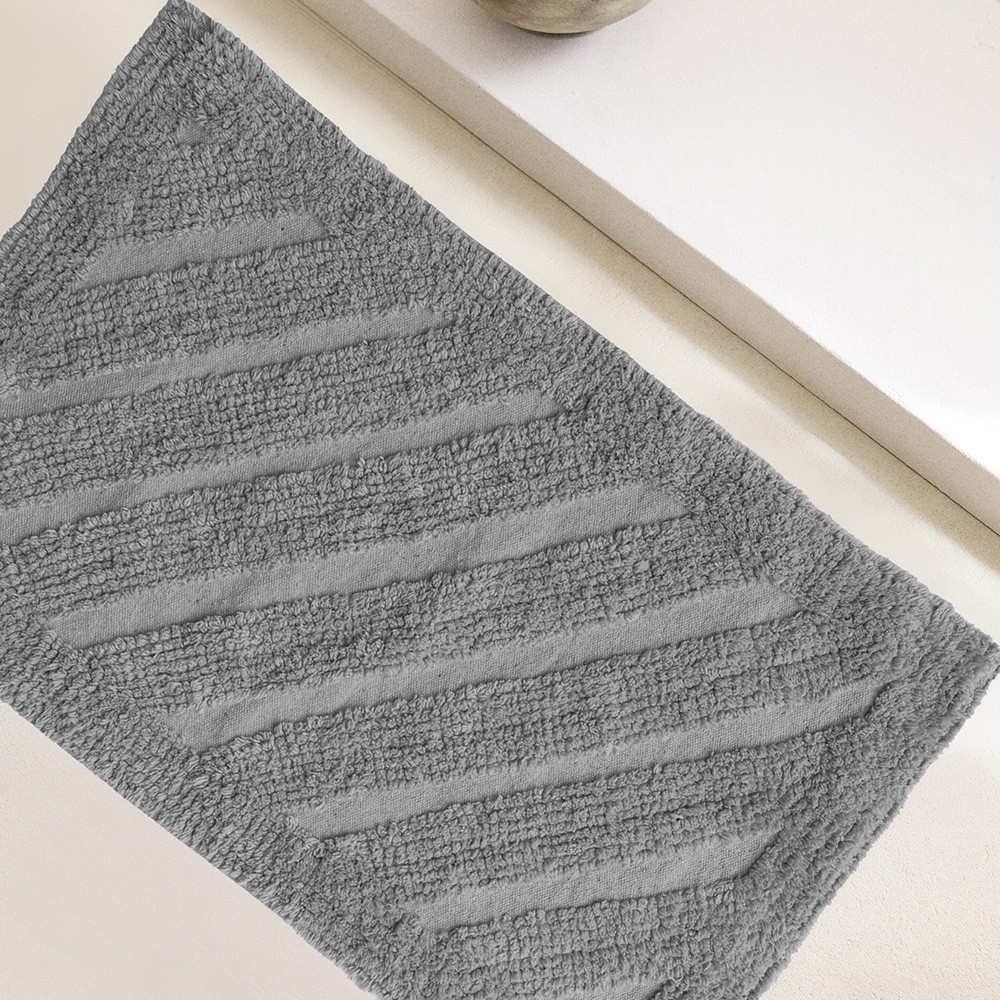 Ταπέτο Μπάνιου Αντιολισθητικό Βαμβακερό 40x60εκ. Task Light Grey Melinen 20003559...