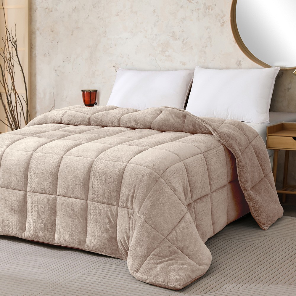 Κουβερτοπάπλωμα Flannel-Sherpa Υπέρδιπλο 220x240εκ. Shelby Beige Melinen 20001439 (Υλικό: Flannel 100%, Χρώμα: Μπεζ, Ύφασμα: Sherpa, Μέγεθος: Υπέρδιπλα) - MELINEN - 20001439