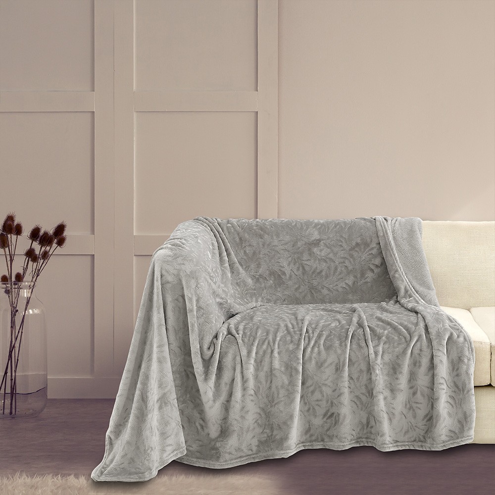 Ριχτάρι Flannel Διθέσιου 170x250εκ. Aria Silver Melinen