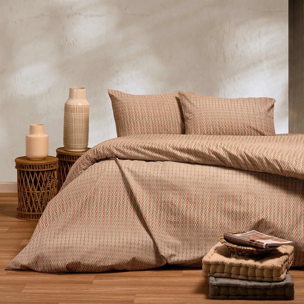 Σετ Σεντόνια Φανελένια King Size 270x260εκ. Tundra Beige Winter Line Mini Melinen 20003977 (Τύπος κατωσέντονου: Χωρίς Λάστιχο, Ύφασμα: Φανέλα, Χρώμα: Μπεζ, Μέγεθος: King Size) - MELINEN - 20003977