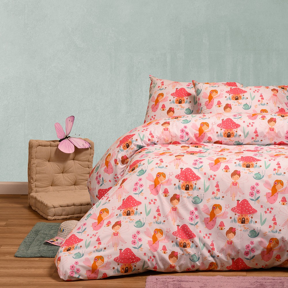 Παπλωματοθήκη Βαμβακερή Μονή 165x245εκ. Magic Pink Kids Line Melinen 20004379...