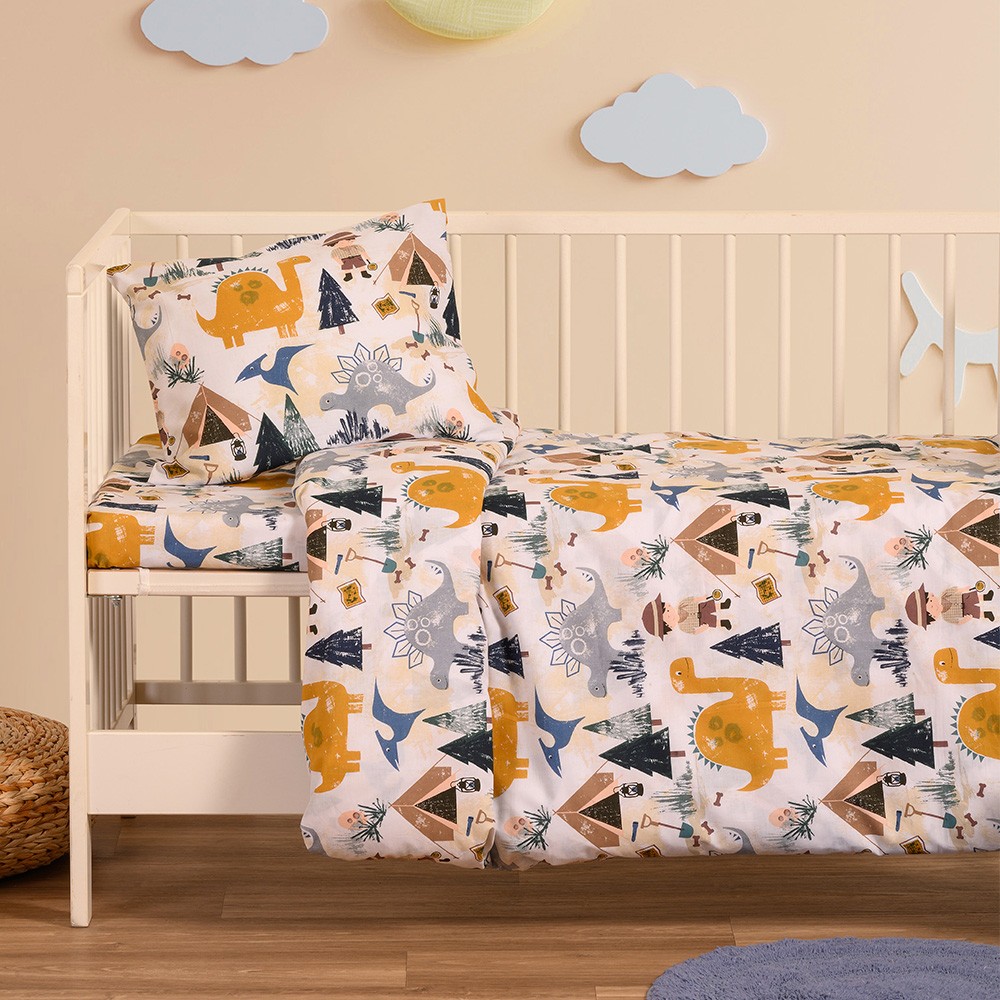 Σετ Σεντόνια Βαμβακερά Κούνιας 120x170εκ. Explorer Blue Baby Line Melinen 20004399 (Ύφασμα: Βαμβάκι 100%, Τύπος κατωσέντονου: Χωρίς Λάστιχο, Χρώμα: Μπλε, Μέγεθος: Σετ) - MELINEN - 20004399