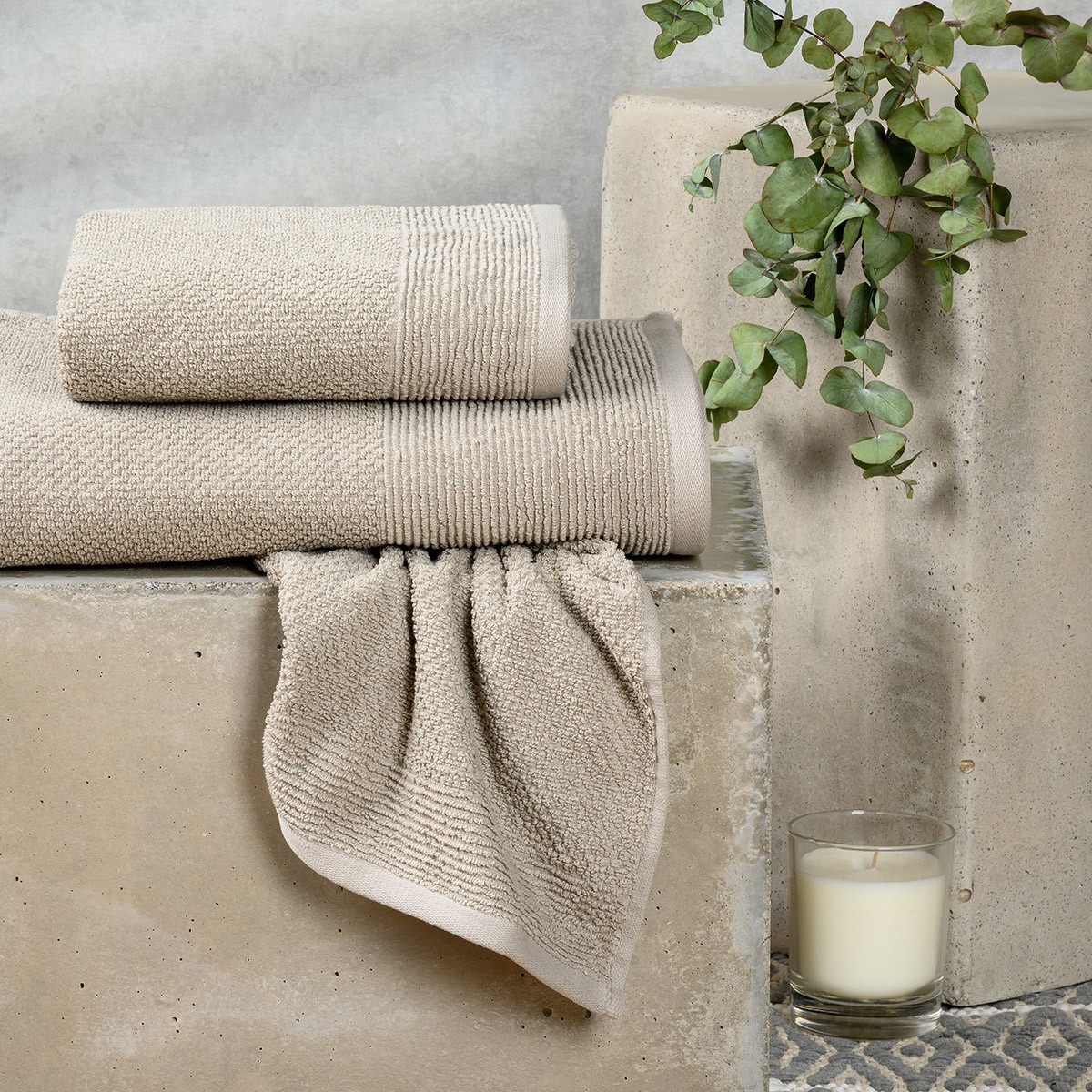 MELINEN - ΣΗΜΑΝΤΙΚΟ: Σε περίπτωση διαφοράς τιμής από το κατάστημα ισχύει παντα και μόνο η τιμή του καταστήματος Σετ Πετσέτες 3τμχ Βαμβακερές Haus Light Grey Melinen 20