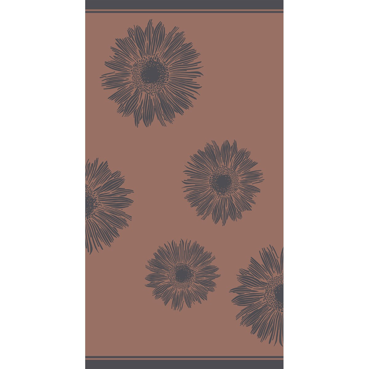 MELINEN Πετσέτα Θαλάσσης Βαμβακερή Velour Brown 86x160εκ. Flower Melinen 20004876 (Ύφασμα: Βαμβάκι 100%, Χρώμα: Καφέ) - MELINEN - 20004876