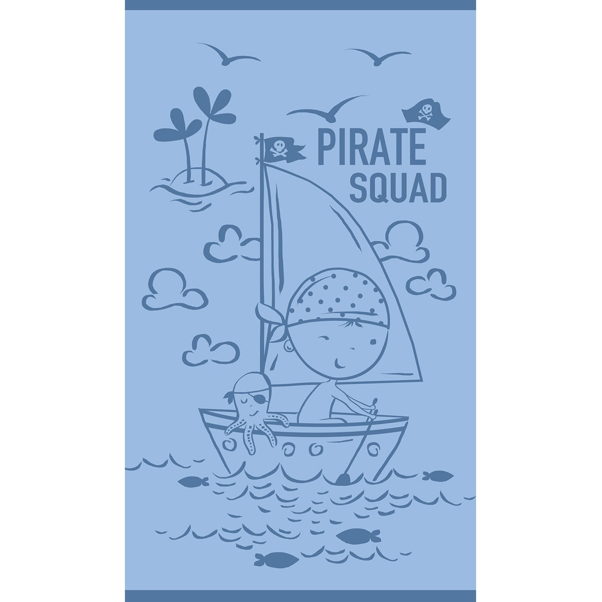 Πετσέτα Θαλάσσης Βαμβακερή Velour Blue 70x120εκ. Pirate Squad Melinen 20004885...