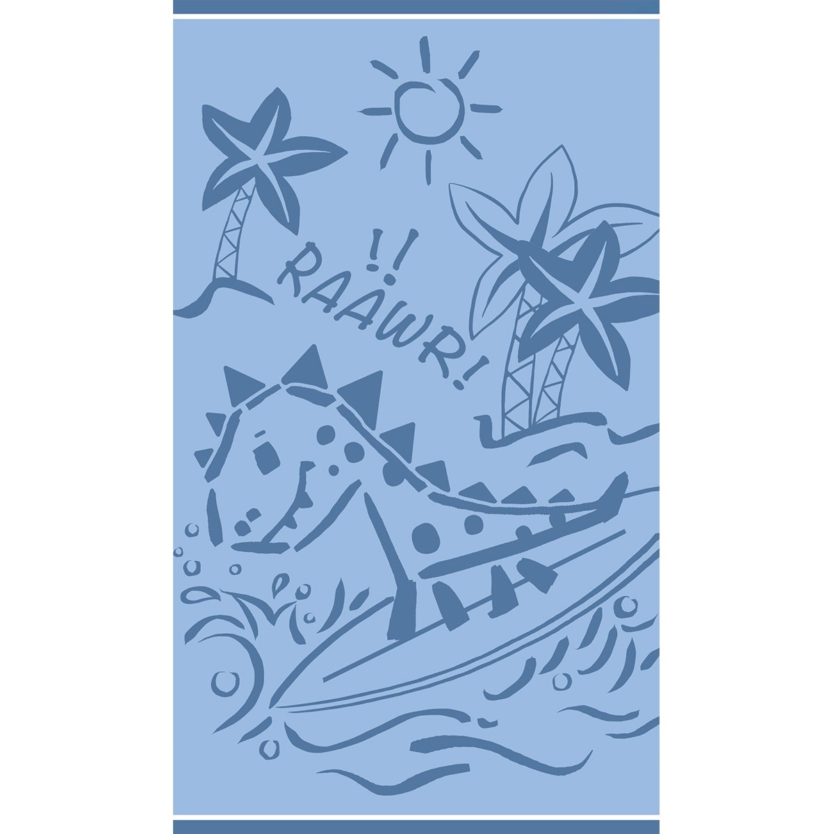 Πετσέτα Θαλάσσης Βαμβακερή Velour Blue 70x120εκ. Dinosa