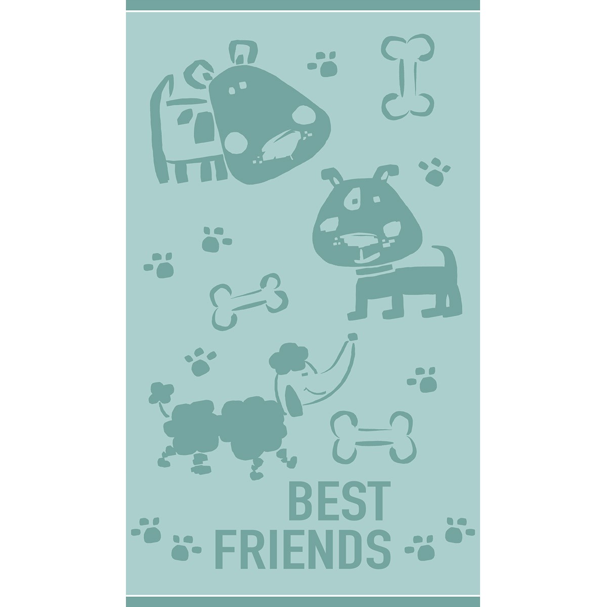 MELINEN Πετσέτα Θαλάσσης Βαμβακερή Velour Aqua 70x120εκ. Puppy Lover Melinen 20004888 (Ύφασμα: Βαμβάκι 100%, Χρώμα: Aqua) - MELINEN - 20004888