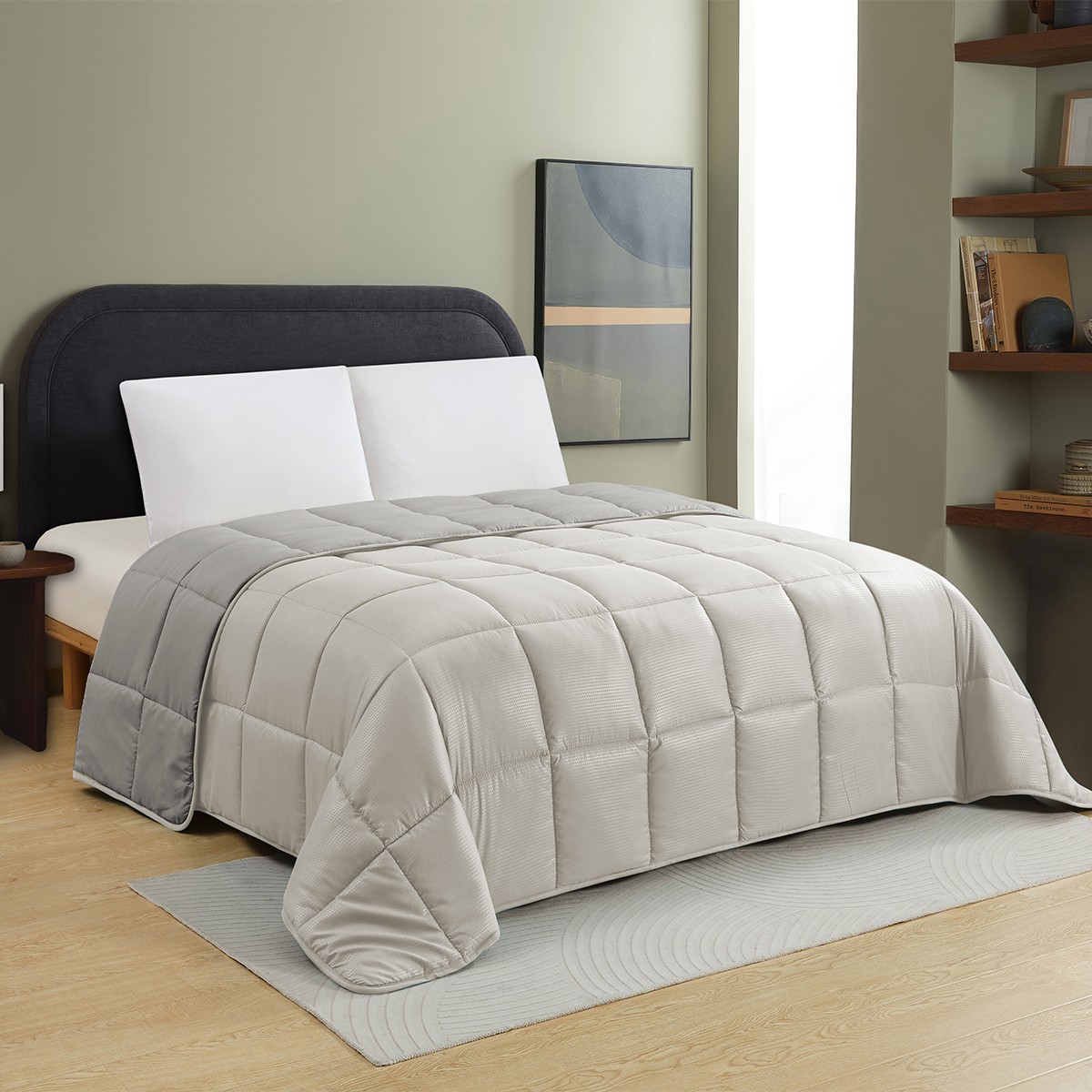 Πάπλωμα 2 Όψεων Microfiber Υπέρδιπλο 220x240εκ. Brooklyn Silver-Grey Melinen 20004993...