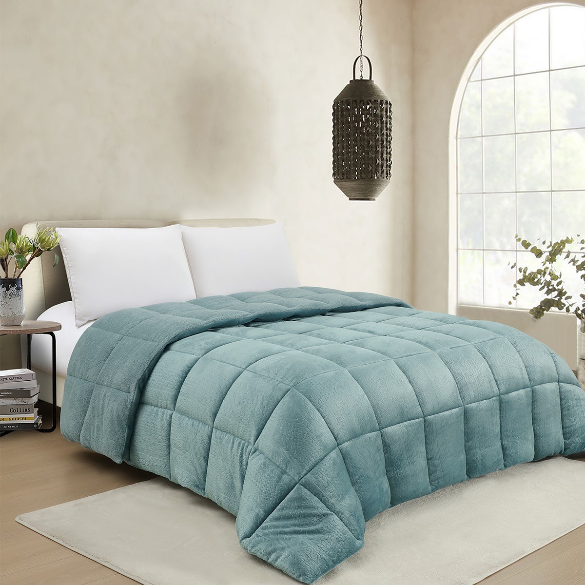 Κουβερτοπάπλωμα Flannel-Sherpa Μονό 160x220εκ. Shelby Sky Melinen 20005066 (Υλικό: Flannel...