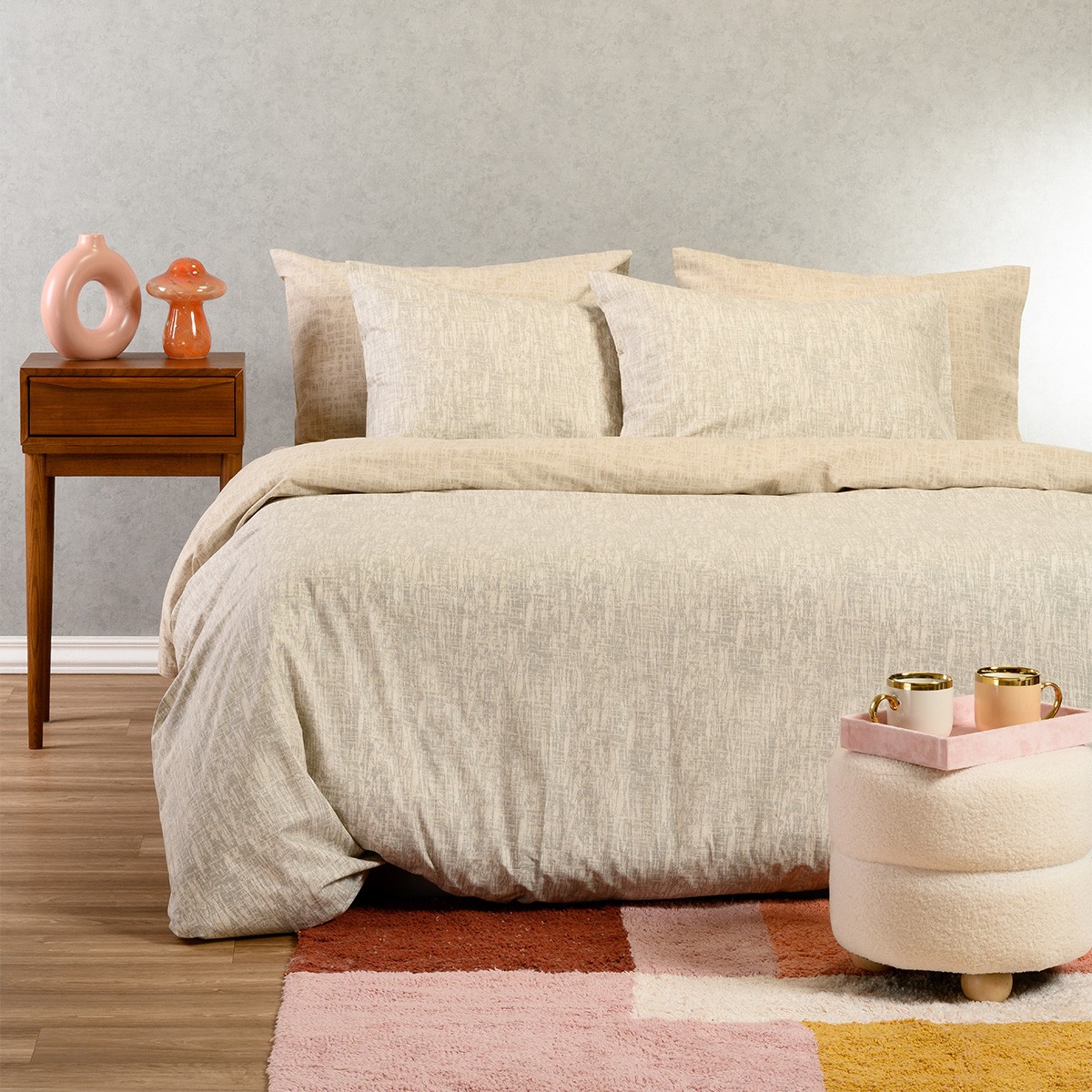 Σετ Σεντόνια Βαμβακερά Μονά 170x270εκ. Milan Grey Ultra