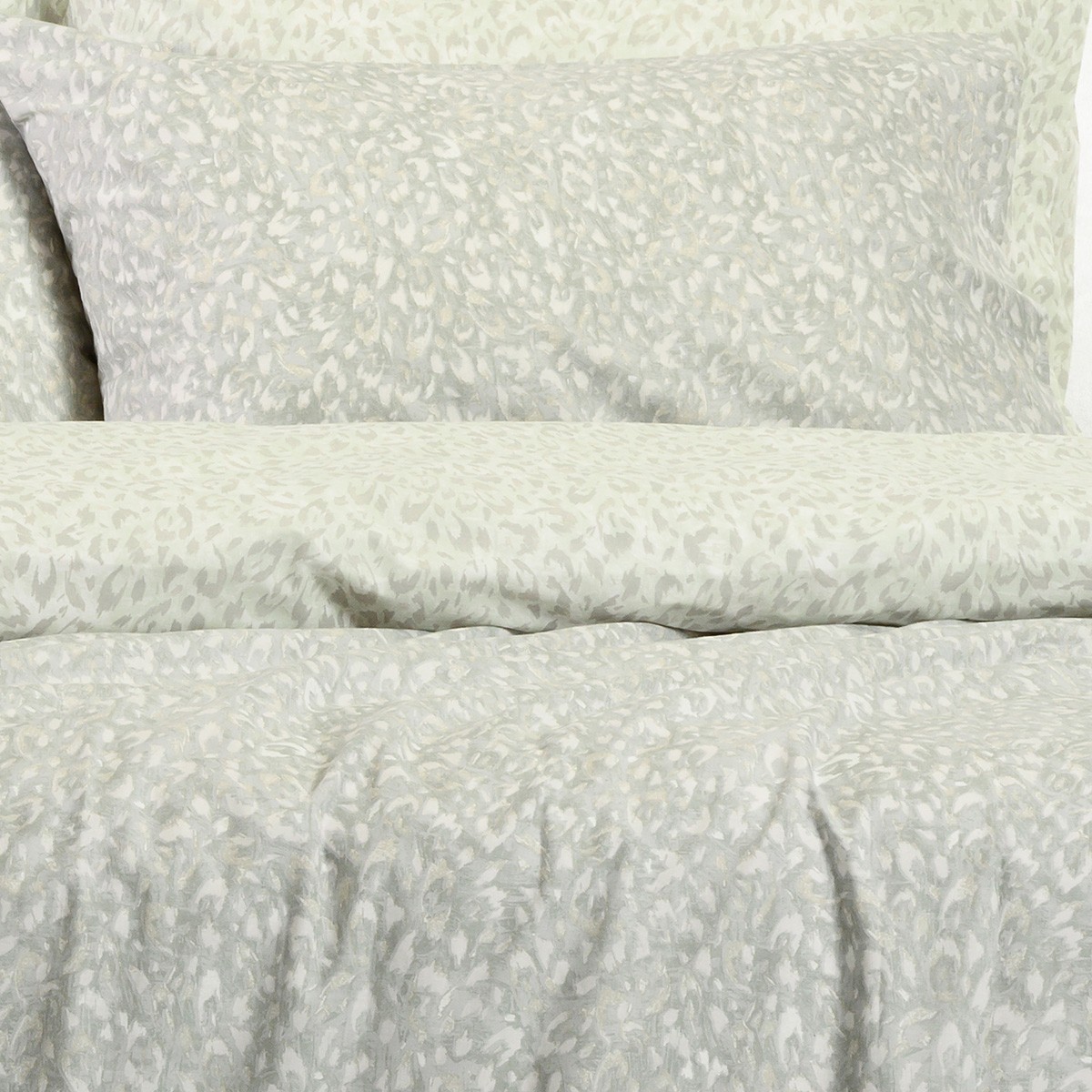 Ζεύγος Μαξιλαροθήκες Polycotton 50x70εκ. Leo Aqua-Grey 