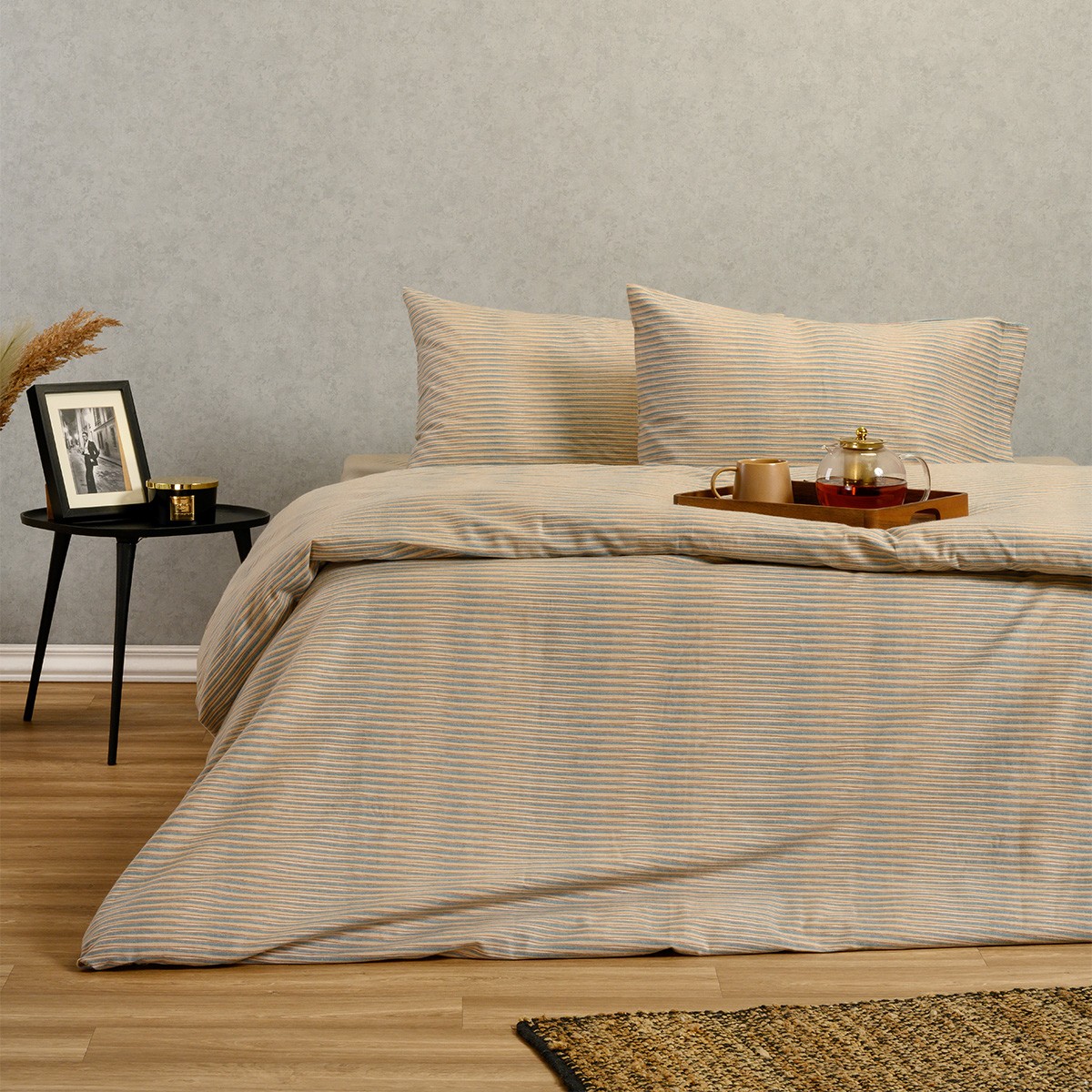 Σετ Σεντόνια Φανελένια Μονά 170x260εκ. Trinity Petrol Winter Line Melinen...