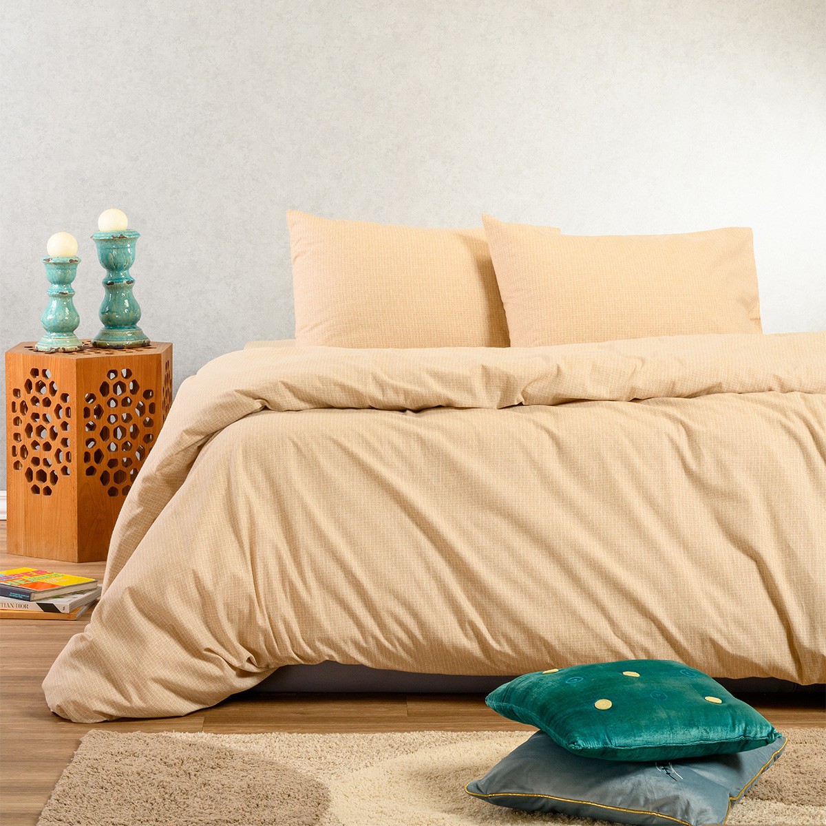 Σετ Σεντόνια Φανελένια Υπέρδιπλα 235x260εκ. Owen Beige Winter Line Melinen...