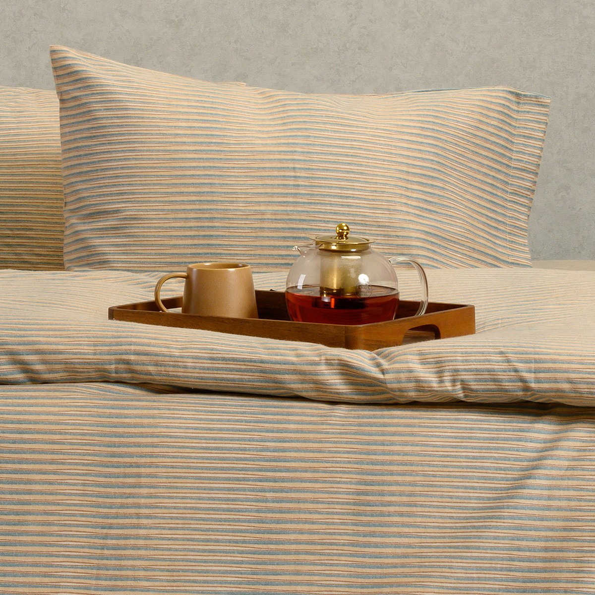 Ζεύγος Μαξιλαροθήκες Φανελένιες 53x72εκ. Trinity Petrol Winter Line Melinen 20005113...