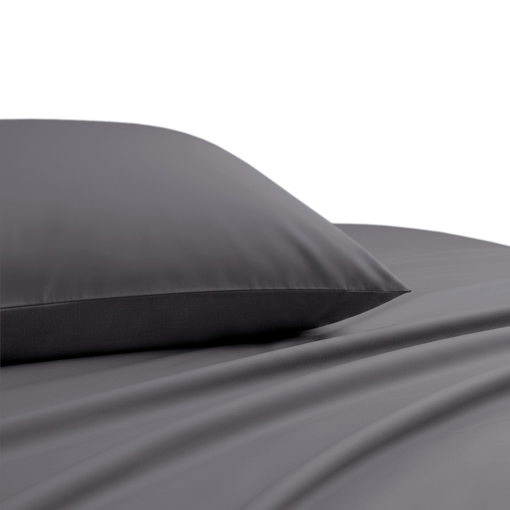 Ζεύγος Μαξιλαροθήκες Βαμβακοσατέν 53x72εκ. Dark Grey Lavish Satin Line Melinen 20005622 (Ύφασμα: Βαμβακοσατέν, Χρώμα: Γκρι) - MELINEN - 20005622