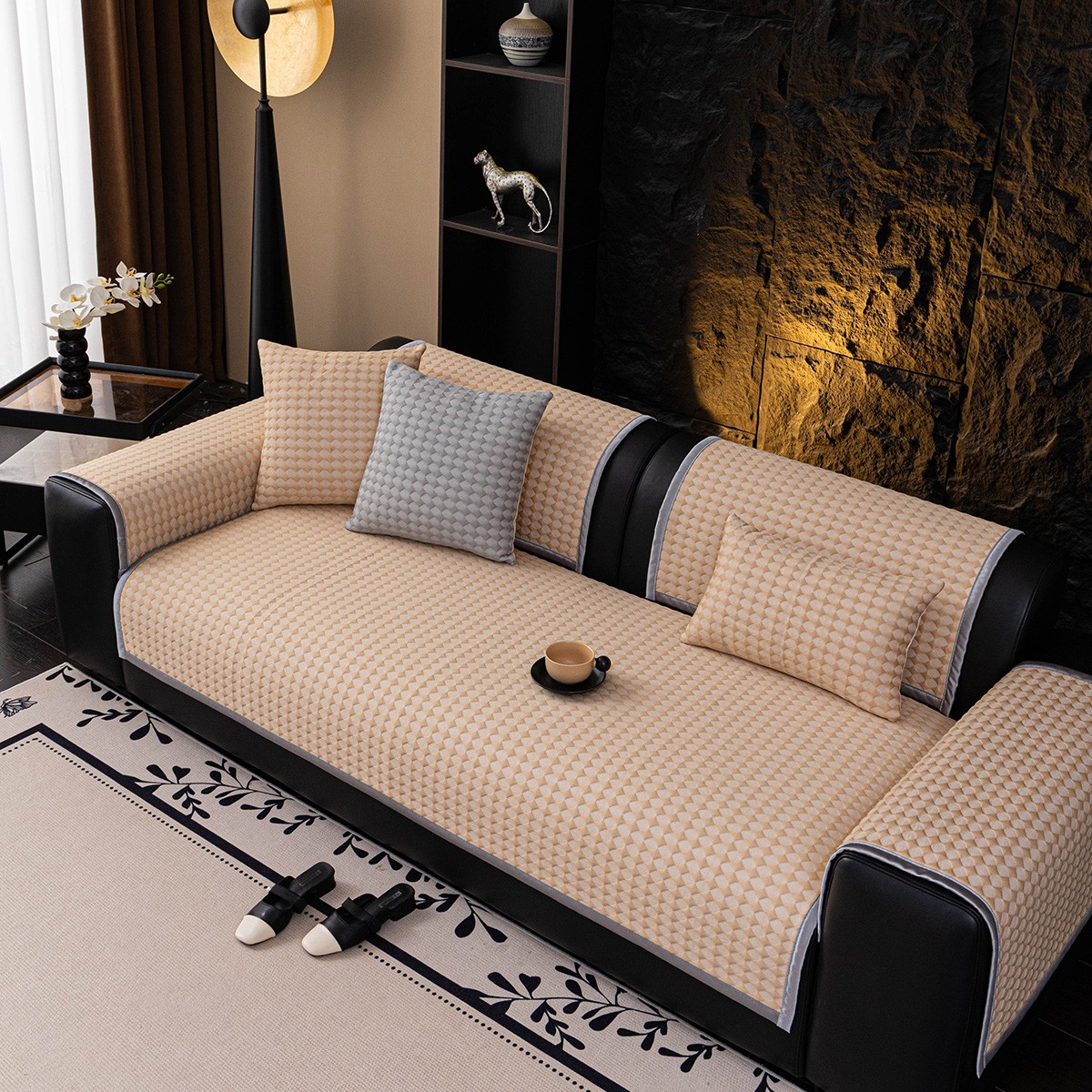 Ανώστρωμα Για Διθέσιο Καναπέ Polyester 90x160εκ. Soleil Beige Melinen 20005659 (Ύφασμα: Polyester, Χρώμα: Μπεζ) - MELINEN - 20005659