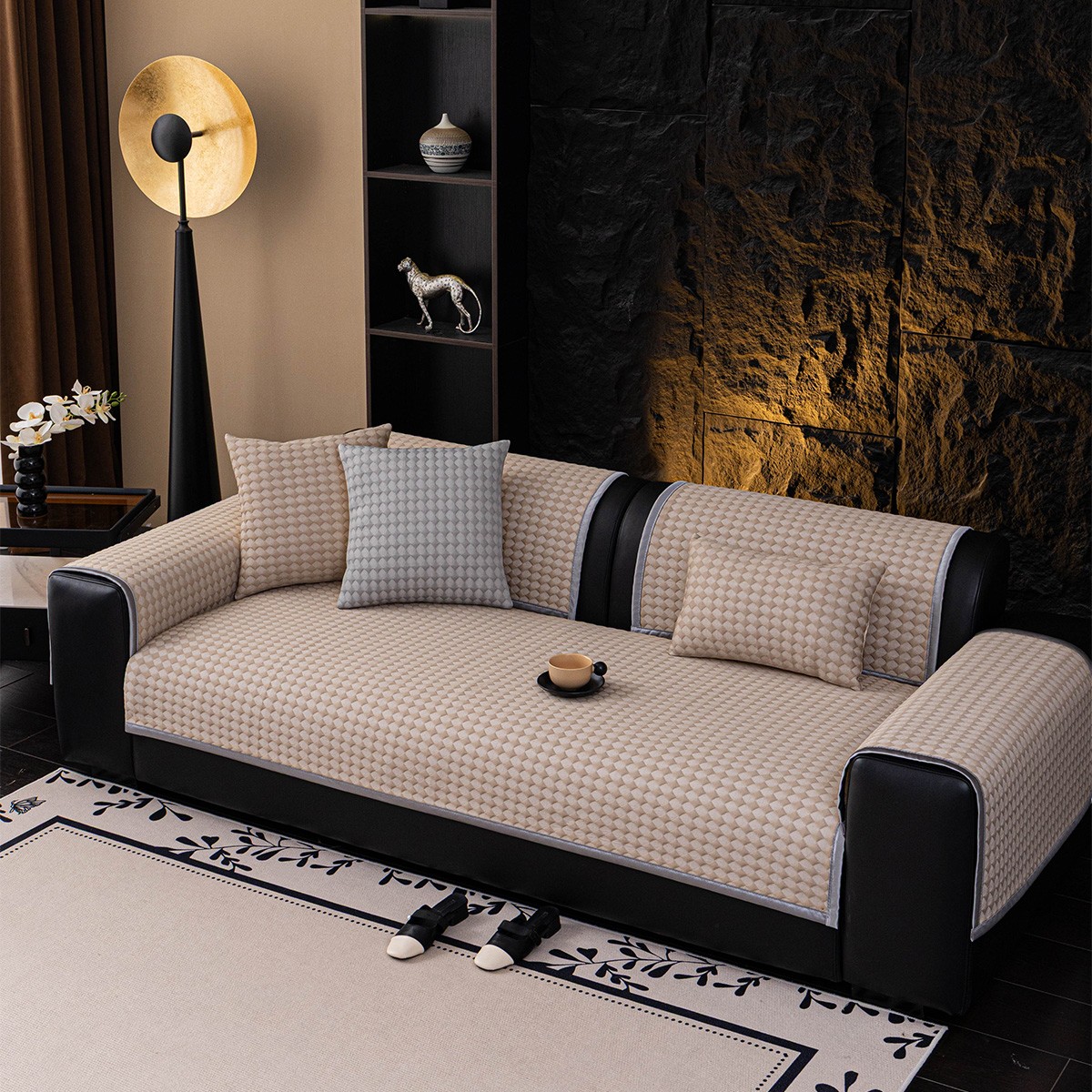 Ανώστρωμα Για Διθέσιο Καναπέ Polyester 90x160εκ. Soleil Greige Melinen 20005660 (Ύφασμα: Polyester, Χρώμα: Greige) - MELINEN - 20005660