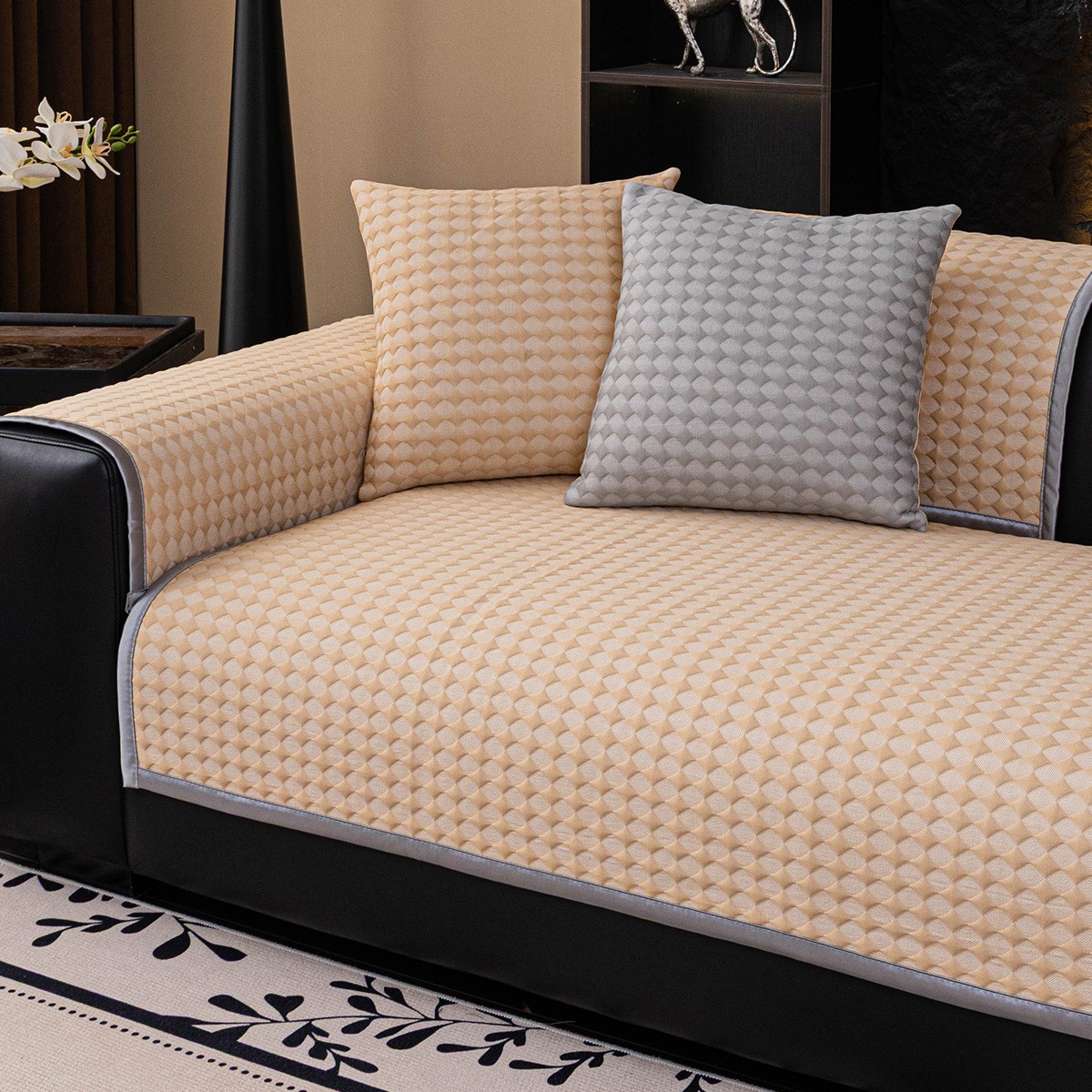 Μπράτσο Καναπέ Polyester 90x90εκ. Soleil Beige Melinen 20005677 (Ύφασμα: Polyester, Χρώμα: Μπεζ) - MELINEN - 20005677