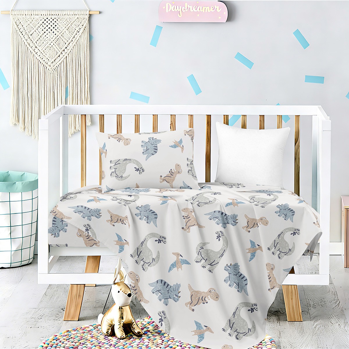 Σετ Σεντόνια Βαμβακοσατέν Κούνιας Με Λάστιχο 70x140+17εκ. Lizard Prime Baby Line Melinen 20005687 (Ύφασμα: Βαμβακοσατέν, Τύπος κατωσέντονου: Με Λάστιχο, Μέγεθος: Σετ) - MELINEN - 20005687