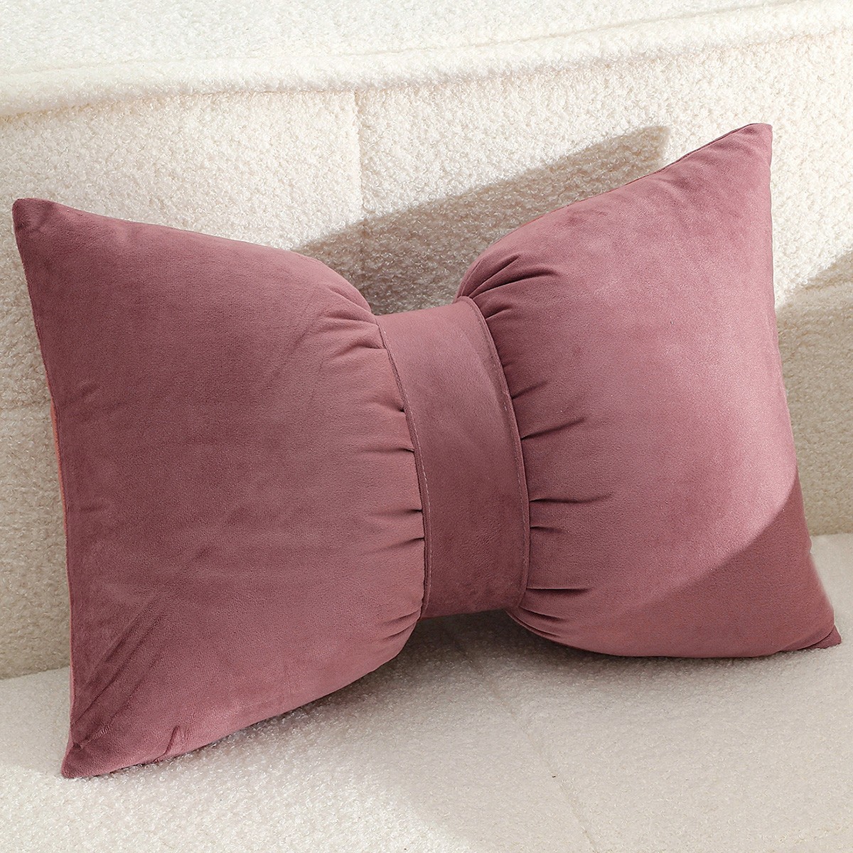 Διακοσμητικό Μαξιλάρι Βελουτέ 50x35εκ. Bow Apple Melinen 20005703 (Ύφασμα: Polyester, Χρώμα: Σάπιο Μήλο ) - MELINEN - 20005703