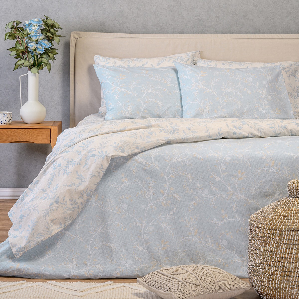 Σετ Σεντόνια Polycotton Μονά Με Λάστιχο 100x200+32εκ. Sienna Blue Casual Line Melinen 20005928 (Τύπος κατωσέντονου: Με Λάστιχο, Ύφασμα: 50% Cotton-50% Polyester, Χρώμα: Μπλε, Μέγεθος: Μονά) - MELINEN - 20005928